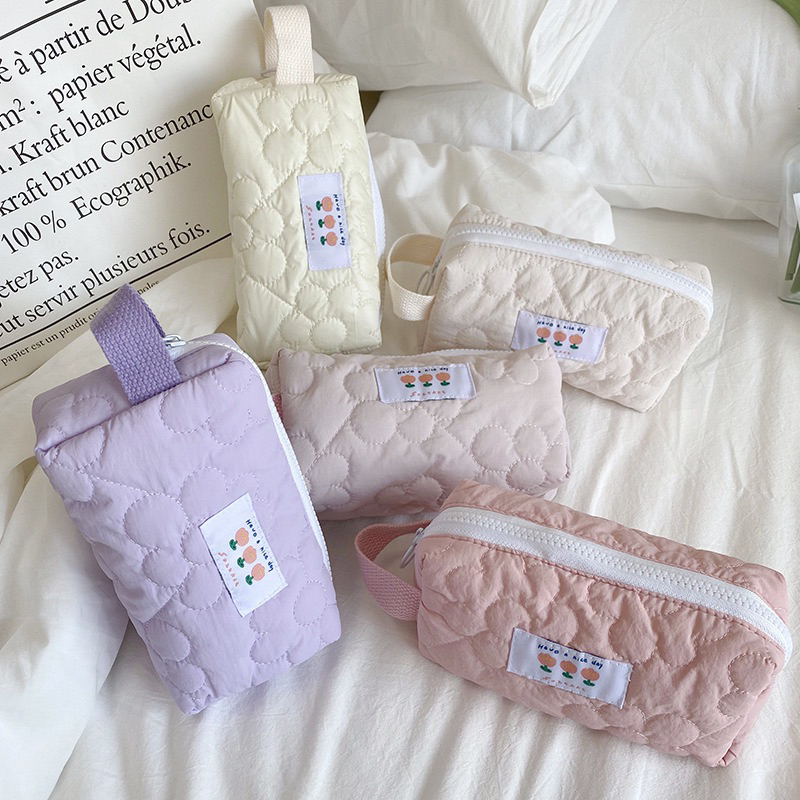 travel pouch tas kosmetik kain jinjing make up bag cosmetic ala korean style cantik lucu fashion wanita kekinian premium murah multifungsi serbaguna PO28
