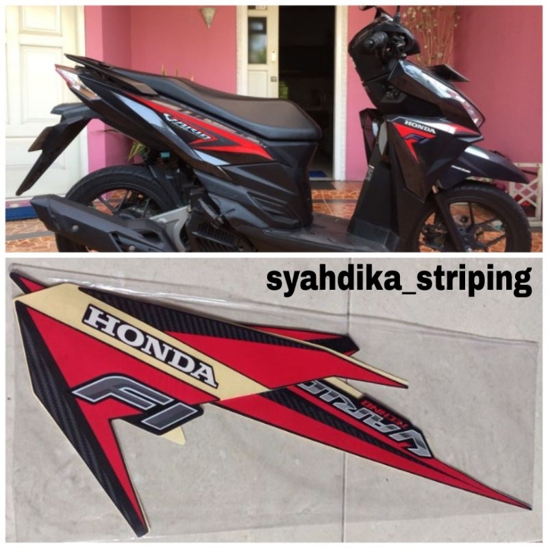 STIKER STRIPING LIS BODY HONDA VARIO TECHNO 125 THN 2015 HITAM ORIGINAL