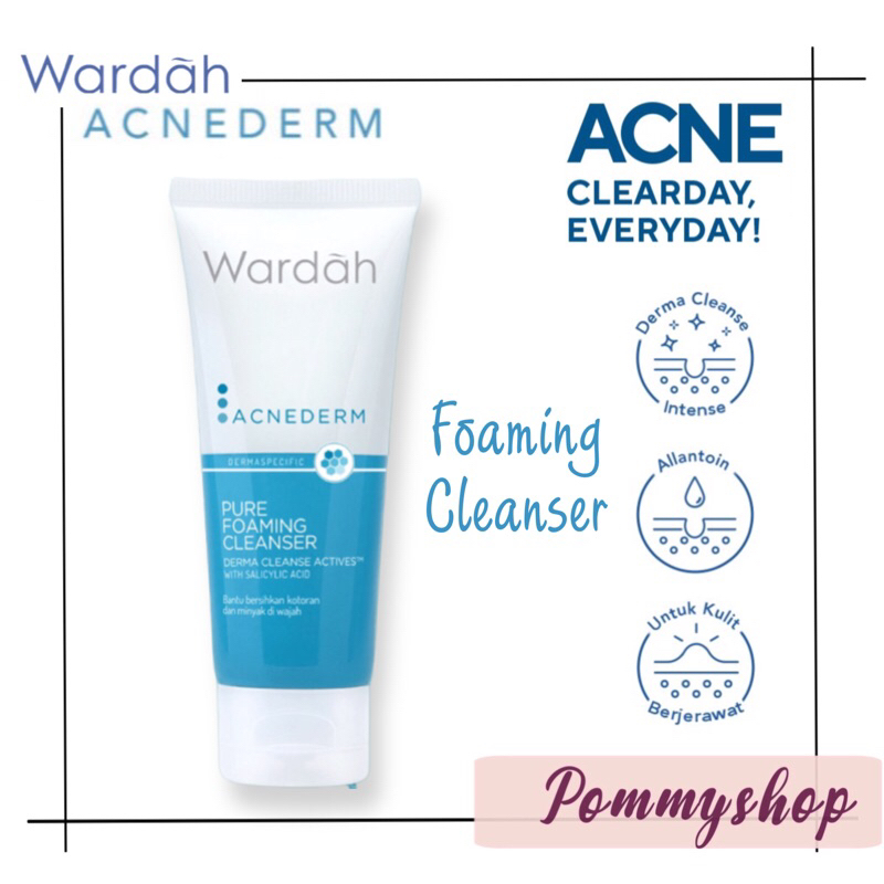 Wardah Acnederm Pure Foaming Cleanser 60ml | Pembersih Wajah