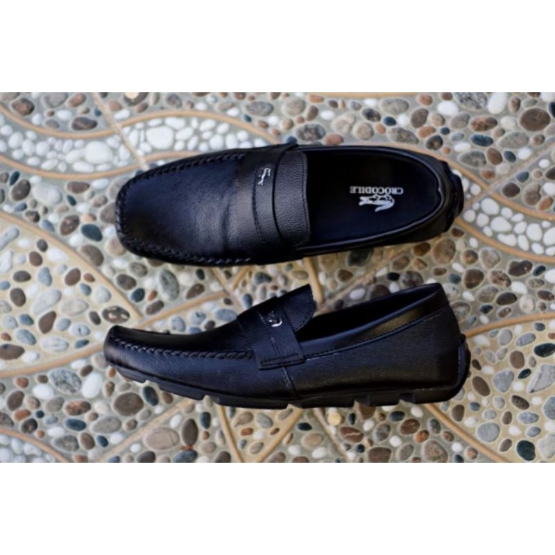 sepatu slip on pria sepatu santai kasual kulit sepatu loafers pria
