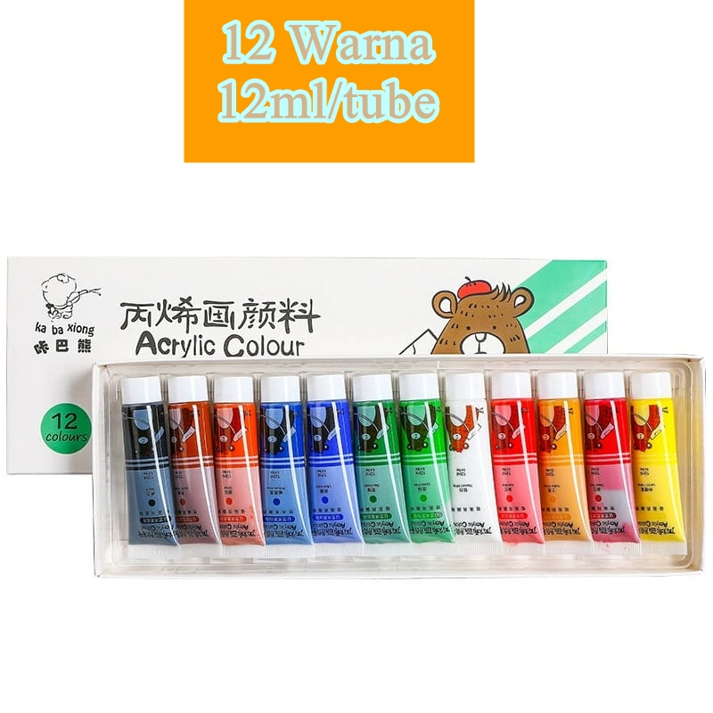 [ORGM] Alat Tulis Sekolah Perlengkapan Menggambar Cat Akrilik Tube 12ml Warna Cerah