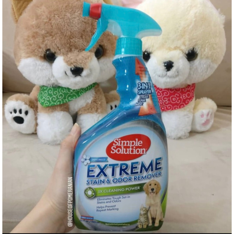 Simple solution extreme stain odor remover. Penghilang bau pipis poop anjing