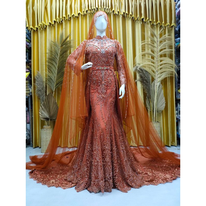 kebaya pengantin span duyung full Payet