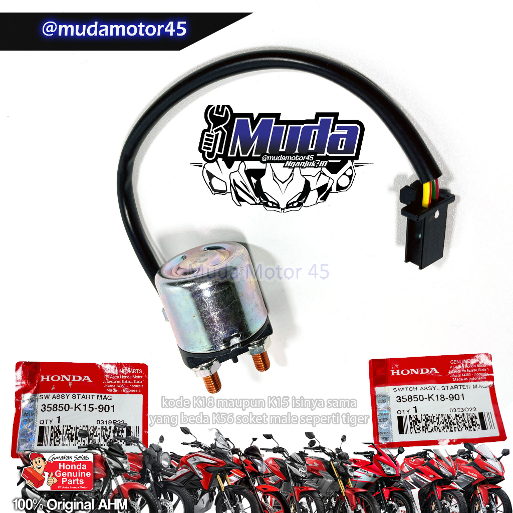 SWITCH STARTER CBR150R CB150R NEW 35850-K18-901 BENDIK SWIT RELAY STATER VERZA NEW OLD CB CBR K45 K4