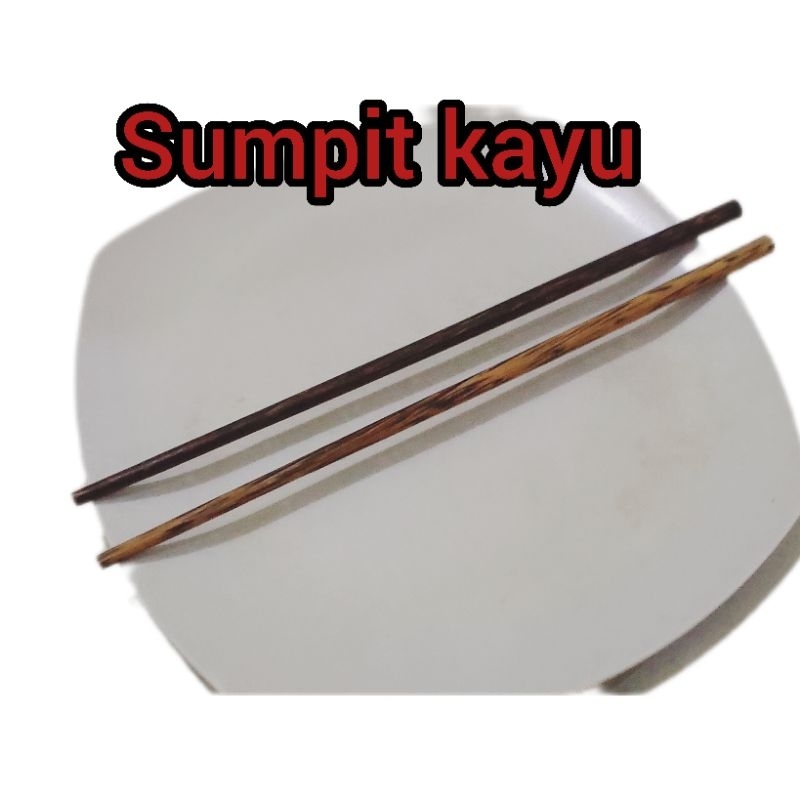 1 pasang sumpit kayu aren lokal 24 cm