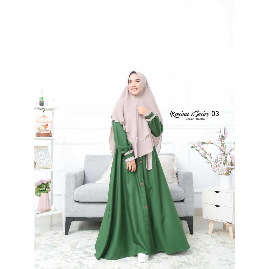 KARINA SARIMBIT DRESS MOM GREEN BOTTLE BY ATTIN