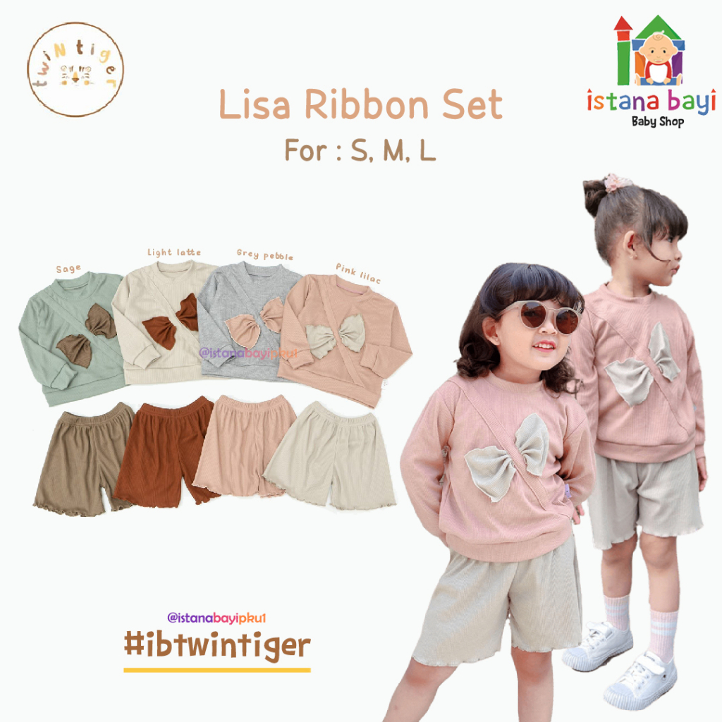 Twin Tiger Lisa Ribbon Set / Setelan Anak Perempuan
