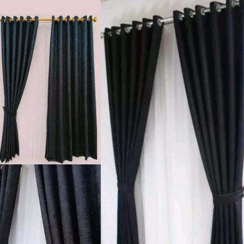 Gorden Horden Blackout Import Tebal Minimalis Warna Hitam