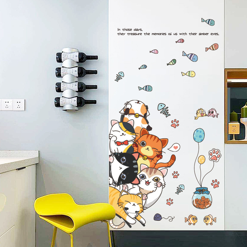 WALLSTICKER WALL STIKER STICKER SETIKER DINDING HIASAN TEMPELAN DEKORASI RUMAH PINTU ANIMAL 1 KACA RUANG TIDUR TAMU ANAK ANAK COWOK CEWEK PREMPUAN DEKOR LEMARI TANGGA WALLSTIKER WALSTICKER MOTIF CAT KUCING LUCU KEKINIAN KADO UNIK ULANG TAHUN @banyak