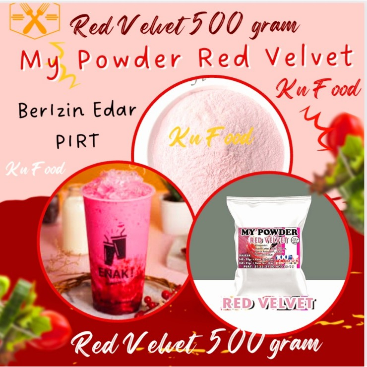 

Bubuk Minuman Bubble Drinks Red Velvet 500gr Rasa Red Velvet