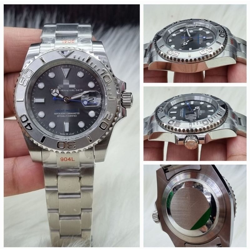 Jam Tangan Pria Mewah Rolex Yacht master Grey Dial Rhodium Sangat Mewah