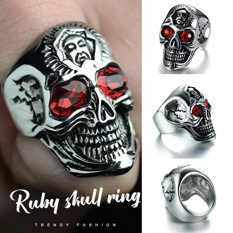Cincin Pria Ringskul batu ruby