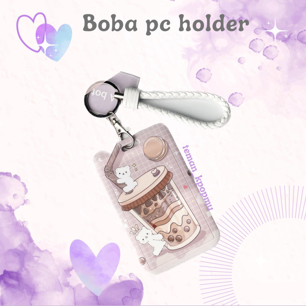 Boba Cute Photocard Holder photocard keychain Motif ID Card - Tempat Foto PC Kpop Photocard Case Gan