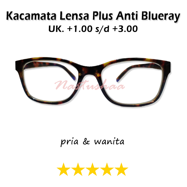 Kacamata Baca Plus (+) Antisinar Biru Leopard Ukuran +1.00 s/d +3.000 Terbaru Kacamata Presbiopia Bingkai Coklat Kacamata Plus untuk Wanita Pria Kacamata Cahaya Biru Kaca mata Anti Radiasi Komputer Hp Reading Glasses