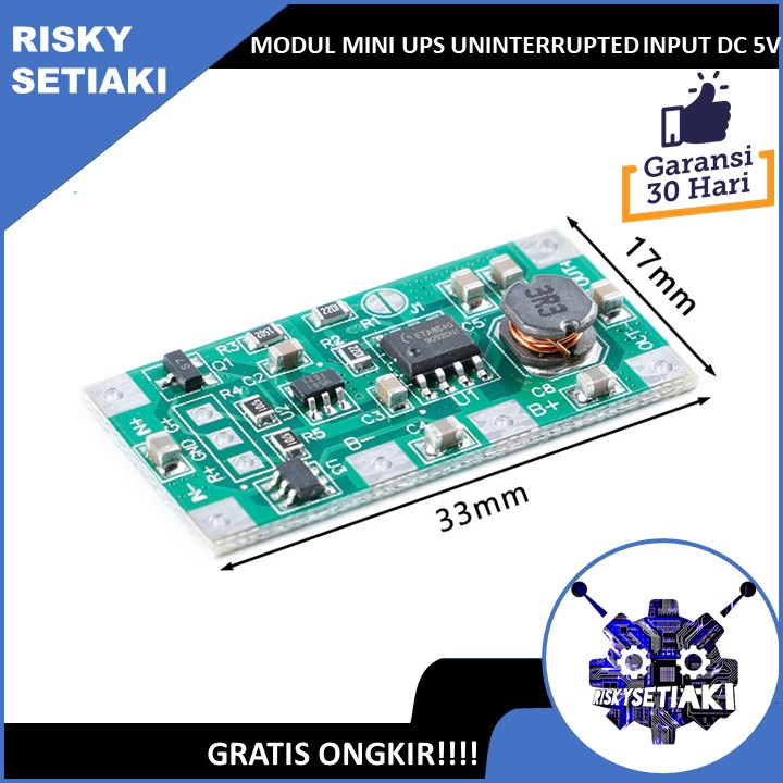 MODUL MINI UPS UNINTERRUPTED POWER SUPPLY INPUT DC 5V OUTPUT DC 5V 1A