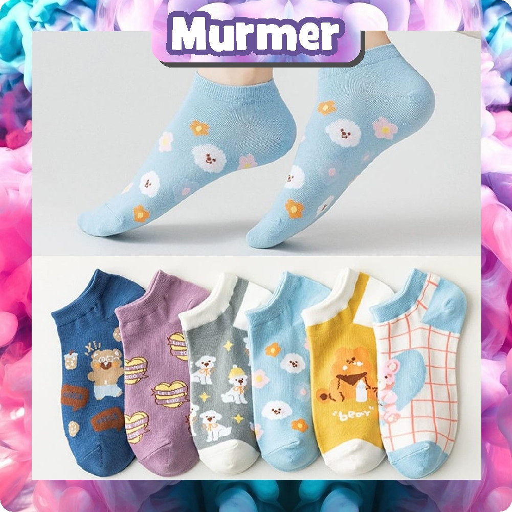 MurmerOfficial Kaos Kaki Fashion Wanita Korea Style Motif Kartun Karakter Women Sock Import KK120