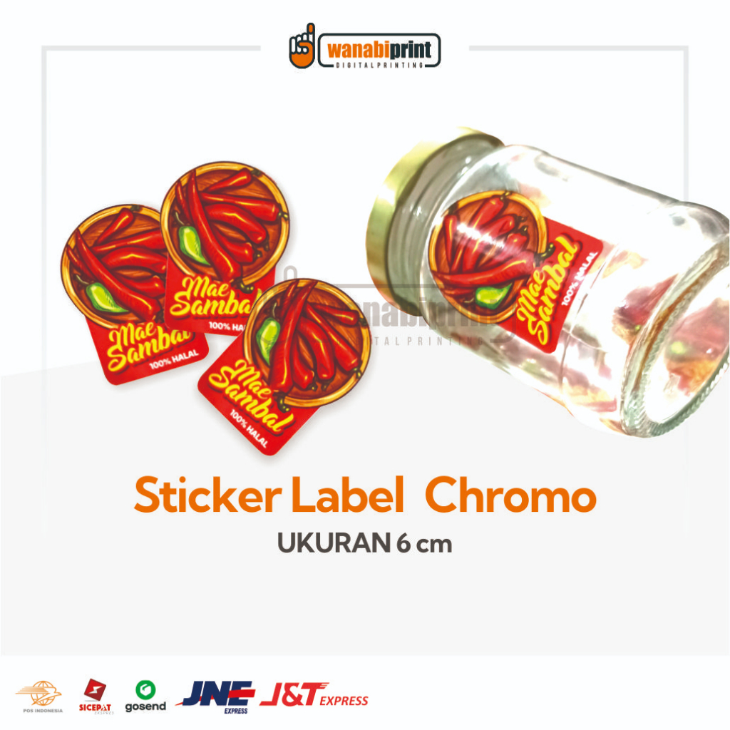 

Cetak Sticker Label Kemasan Harga Nama Pengiriman Jual Beli Makanan Design Botol Print Custom Uk 6cm