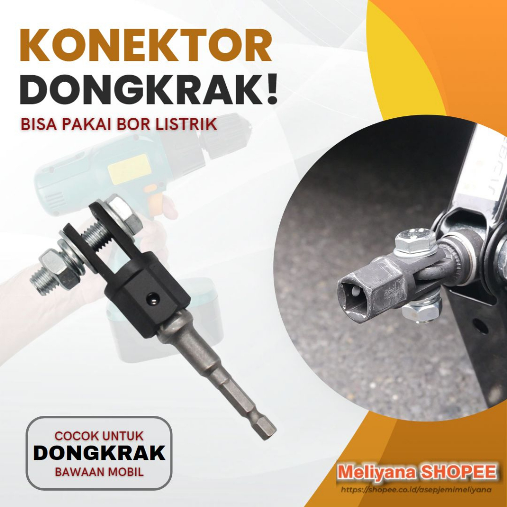 Alat Kunci Besi Pemutar Dongkrak Bawaan Mobil Universal Adaptor Bor