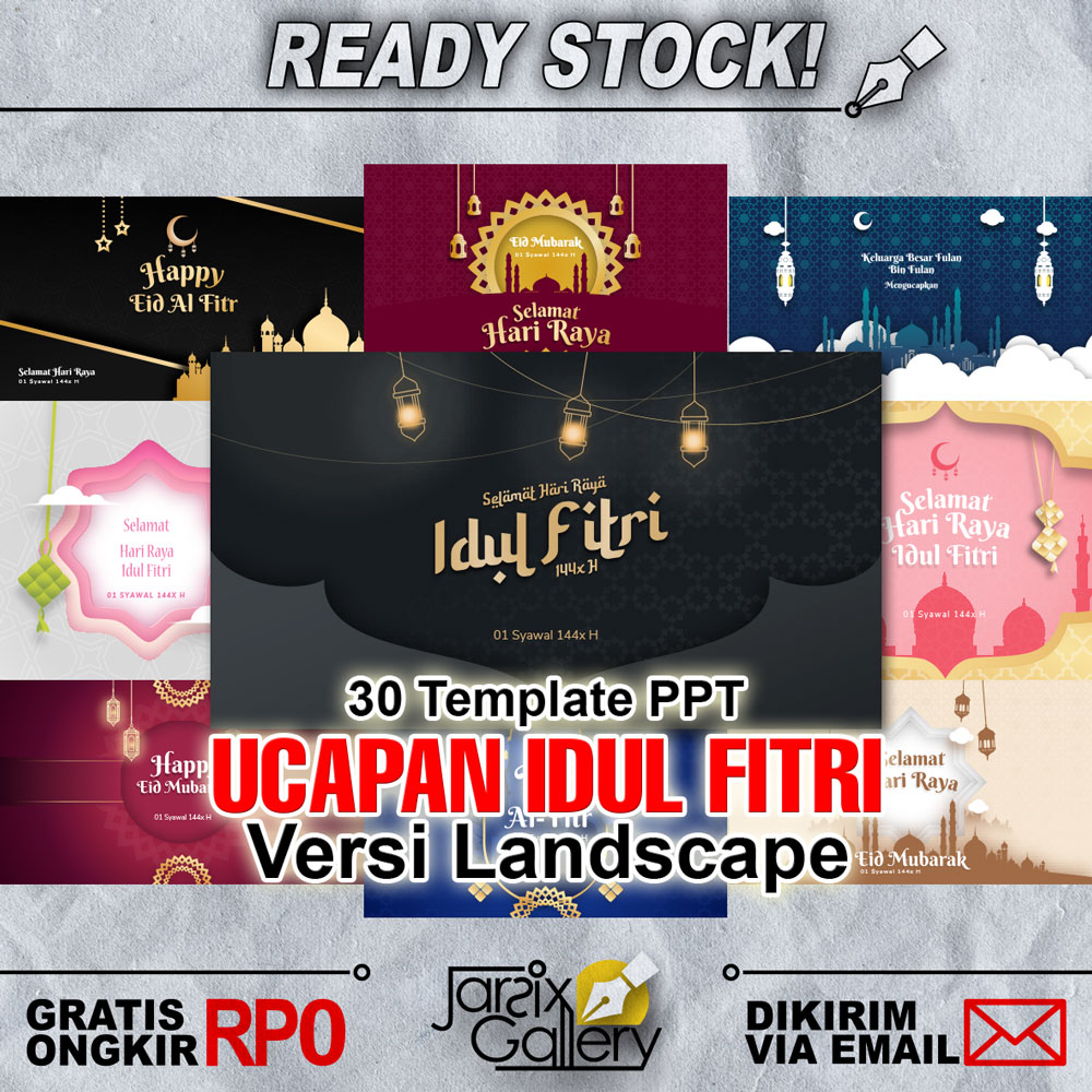 [PPT] 30 Template Video Ucapan Idul Fitri Lebaran - Format Landscape YouTube/TV PowerPoint