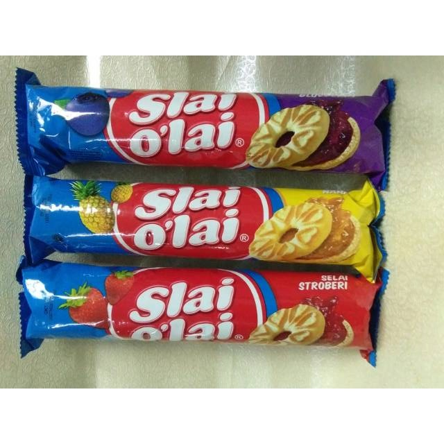 

Biskuit Slai Olai 128gr - Roti Biskuit dengan isian selai buah asli