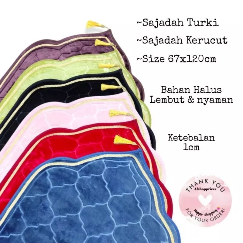 sajadah turky kuba premium,sajadah anti slip polos warna terbaru