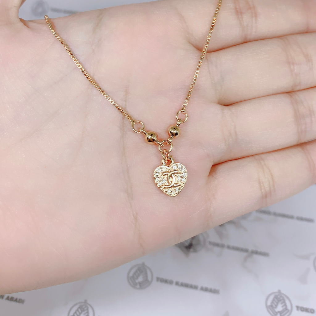 Kalung Anak Perempuan Xuping Gold Liontin Permata Satu Bunga *06