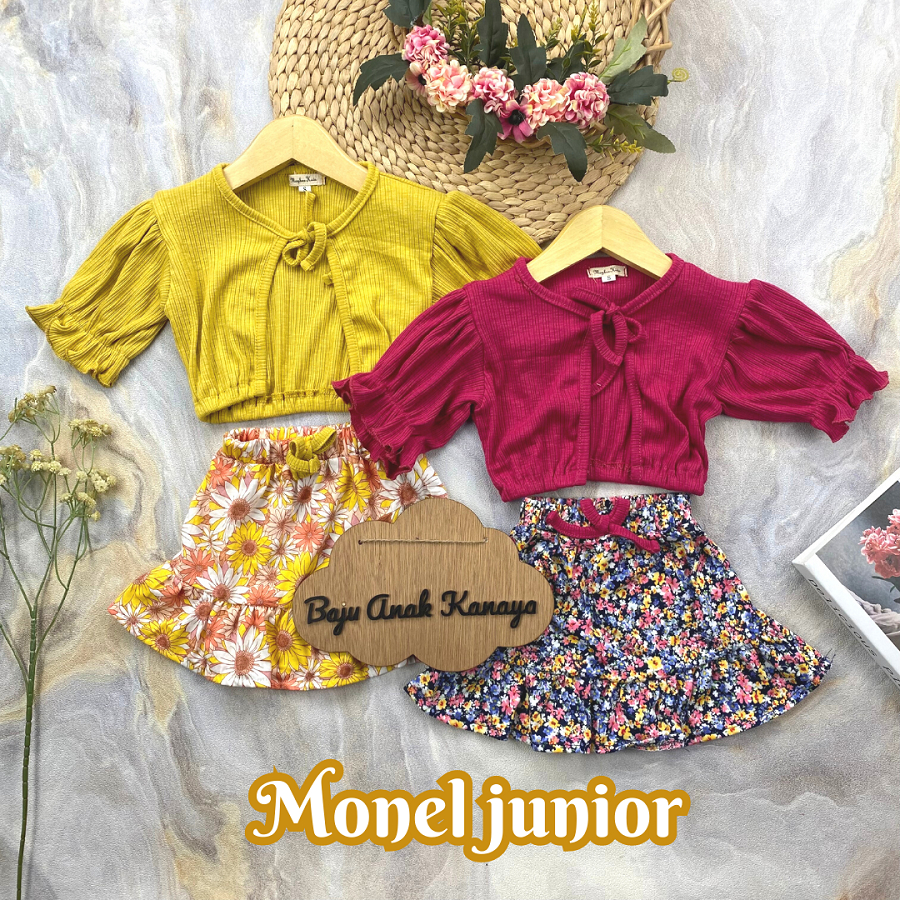 18BLN-4TH SETELAN ANAK MONEL JUNIOR SET ROK ANAK PEREMPUAN BY MAYBEE (SNI) V2