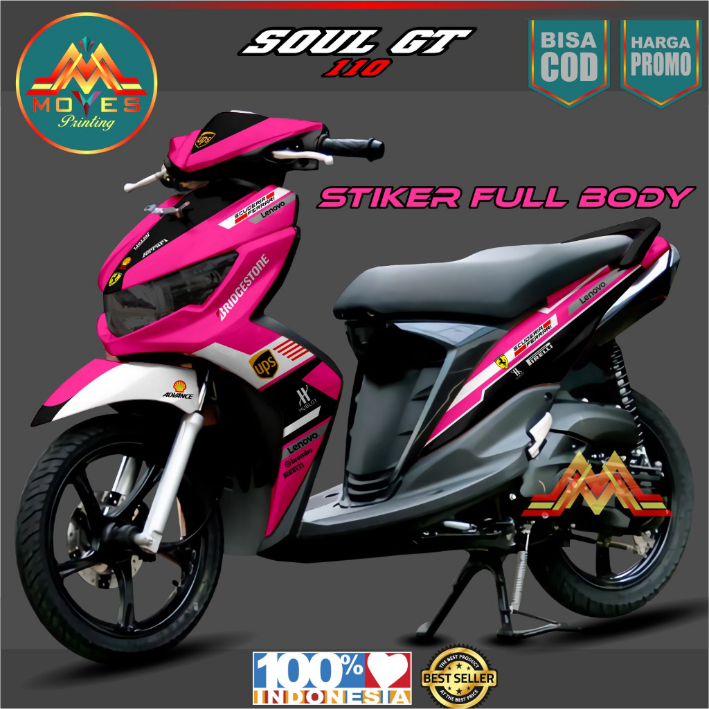 Terbaru decal soul gt 110 stiker motor soul gt 110 decal variasi striping full body soul gt 110