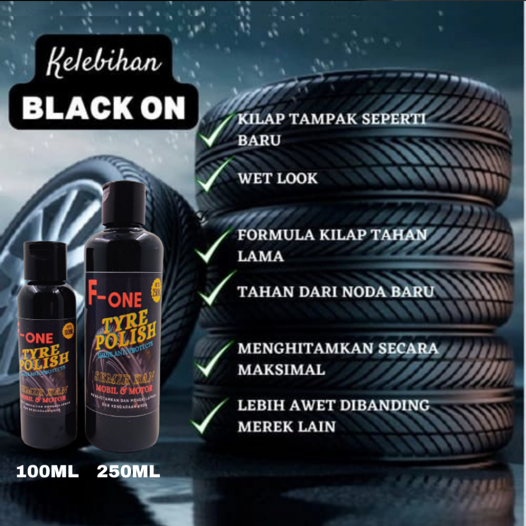 Semir Ban Mobil dan Motor Penghitam Dashboard body kasar Wet Look dan Kinclong Murah 250ml