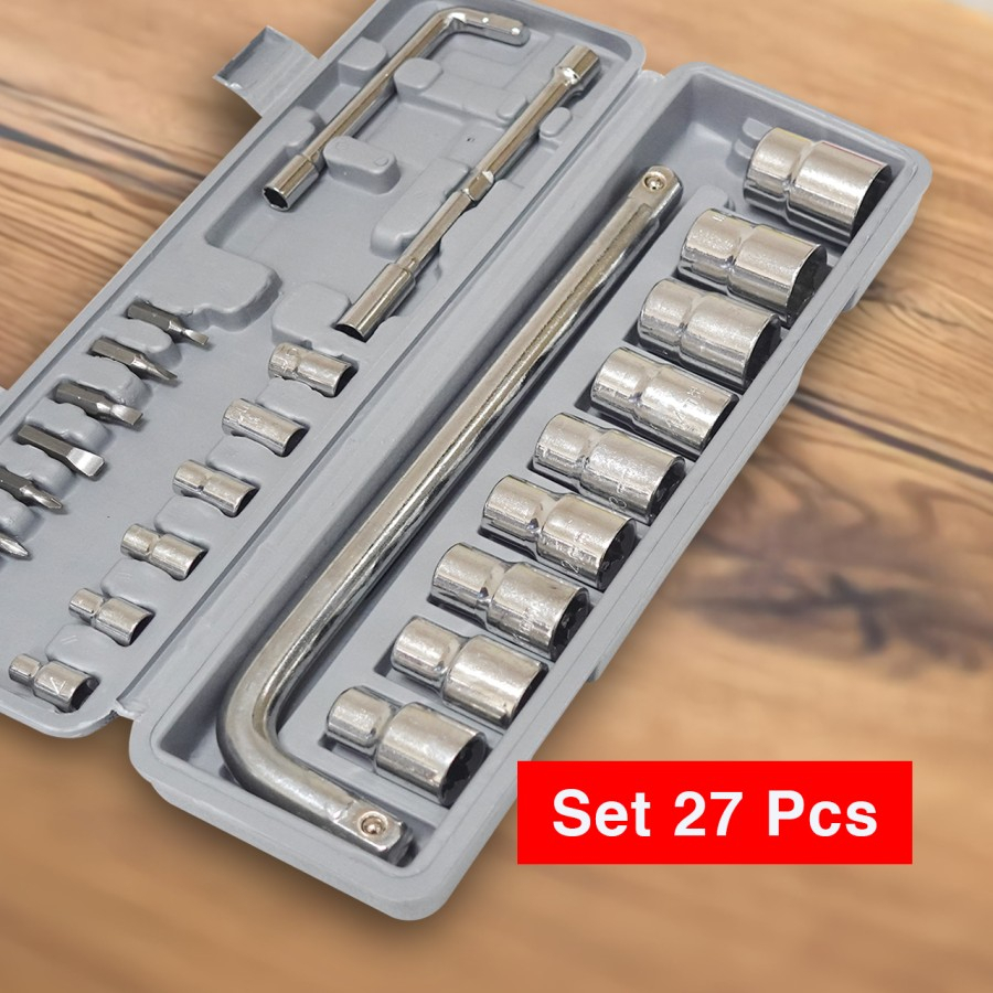 Kenmaster 27 Pcs Kunci Sok Set / Socket L Set 27Pcs | 8-24mm Shok Kit