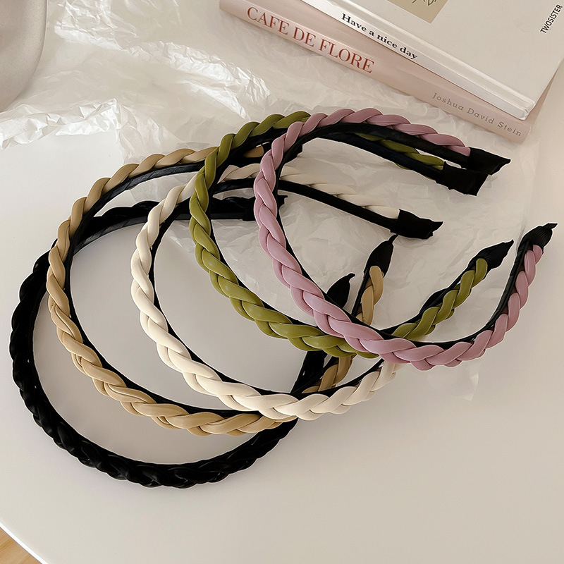 Caliloops Bando Bandana Kepang Kulit Korean Style Polos Simple Meina