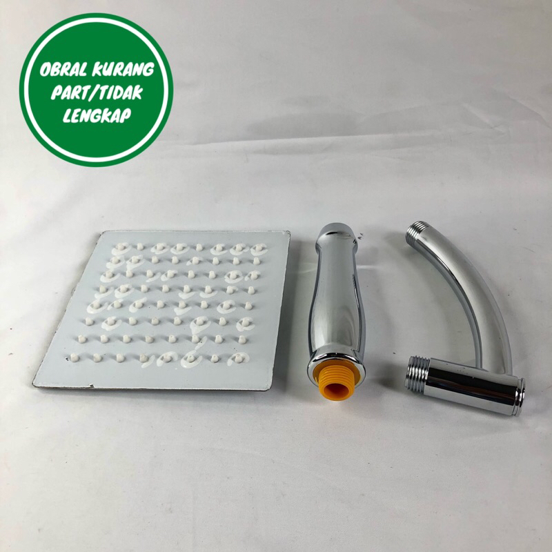 [OBRAL RIJEK] Kepala Head Shower Mandi Rainfall Stainless Steel Square Shower - 201