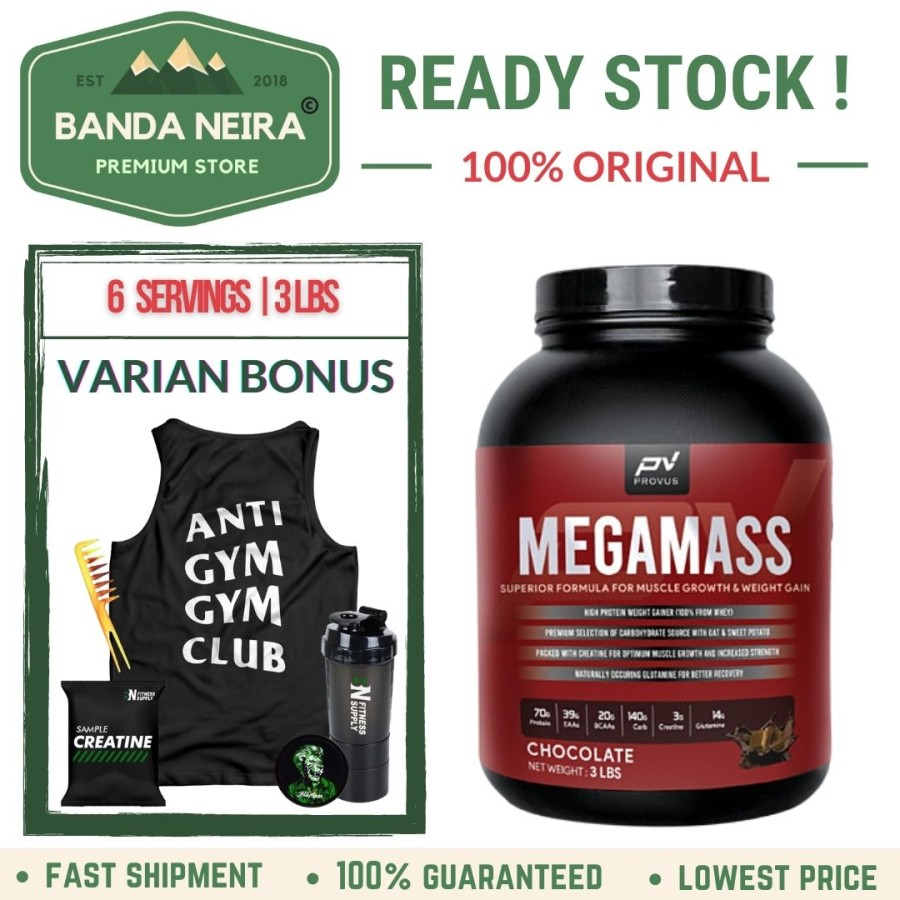 PROVUS MEGAMASS MEGA MASS GAINER Protein | 2 - 3 LBS | 4 - 6 SAJIAN | 907 - 1350 GR