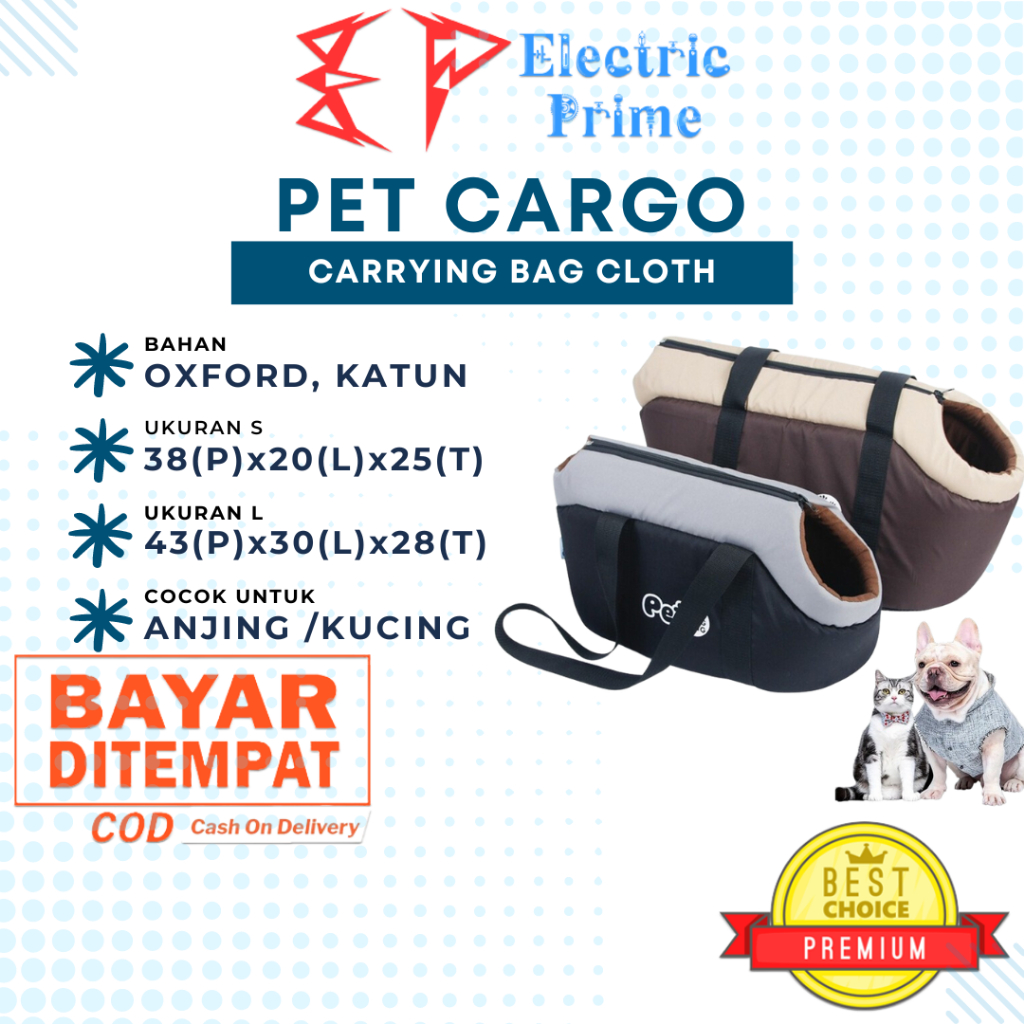 Pet Carrier Tas Jinjing Hewan Gendong Bahu Kucing Anjing Cargo Travel Polyester Cotton Bag Cloth Totebag Anti Panas