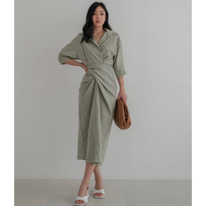 VINCLOTHES.ID DREESS FASSY WANITA| WRAP DRESS ROK LILIT | MODEL VINTAGE KOREA CANTIK | BAHAN COTTON 