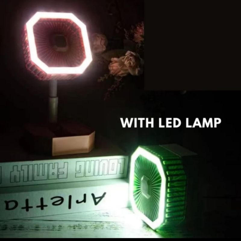 Kipas Meja Kipas Lipat Lampu LED Kipas Angin Lipat Portable