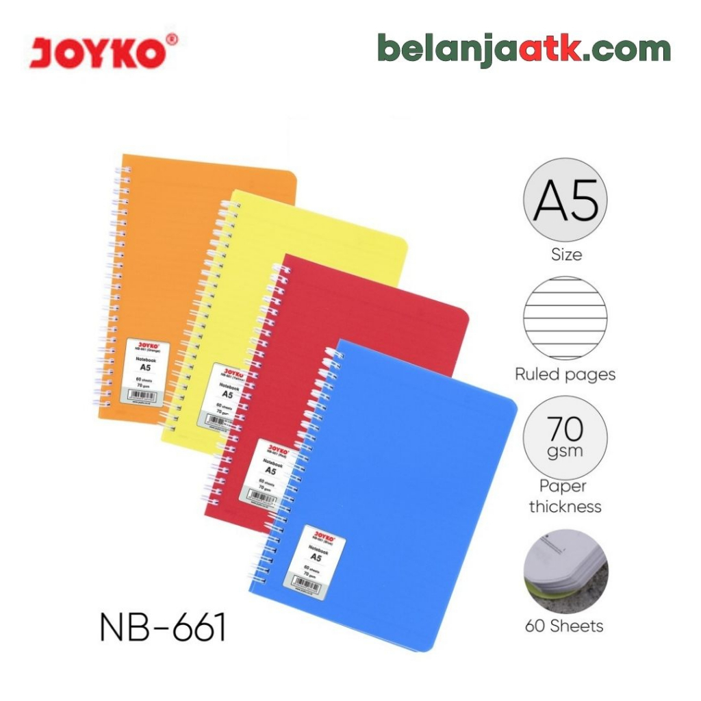 

Joyko Notebook NB-661 (A5) Blue, Orange, Red, Yellow