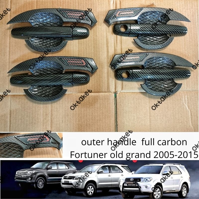 paket outer handle tank cover Fortuner lama grand 2005 2010 2012 2013 2015 Platinum Full Carbon