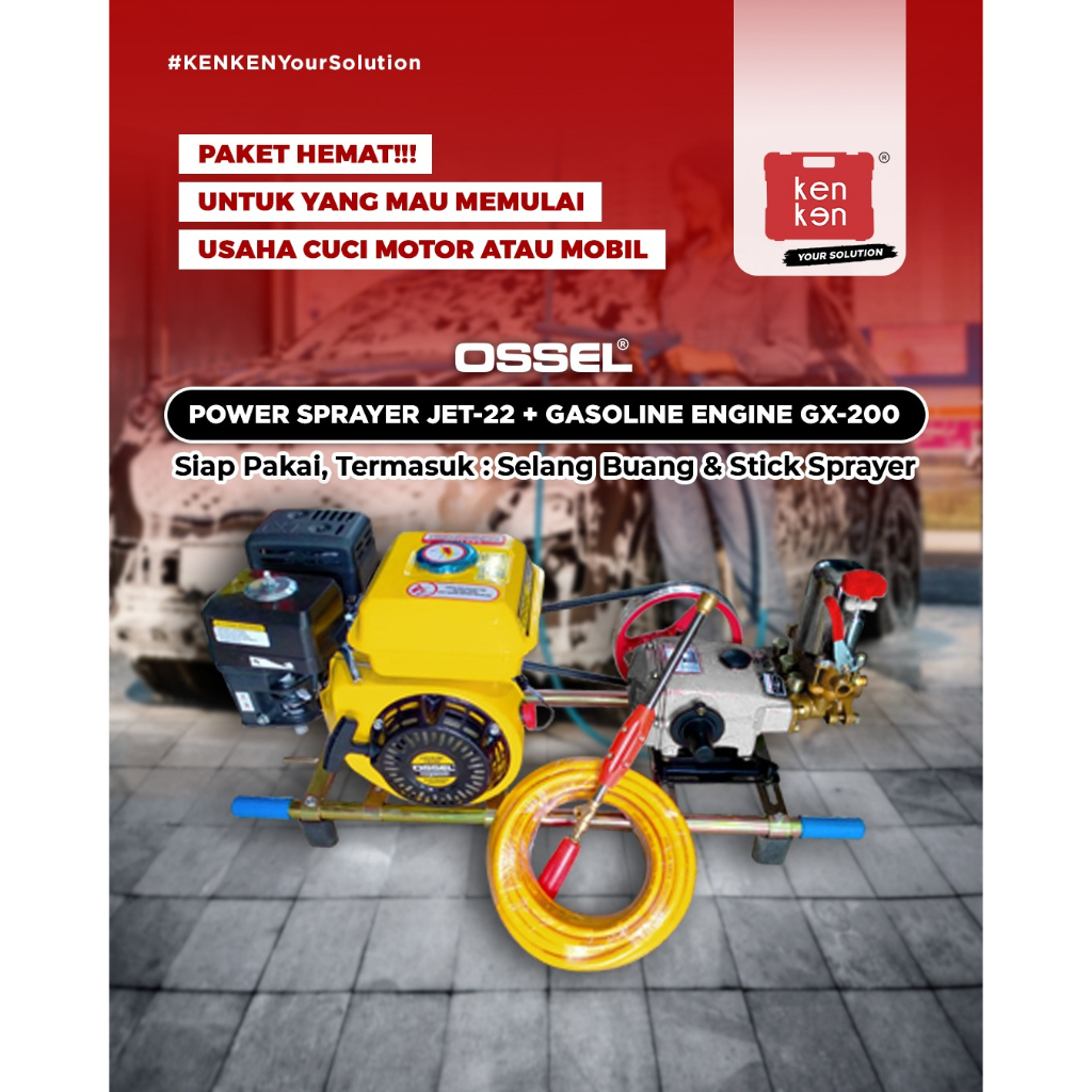 Paket Usaha Cuci Motor Mobil Power Sprayer Penggerak Bensin Engine Paket Usaha Cuci Mobil Mesin Cuci