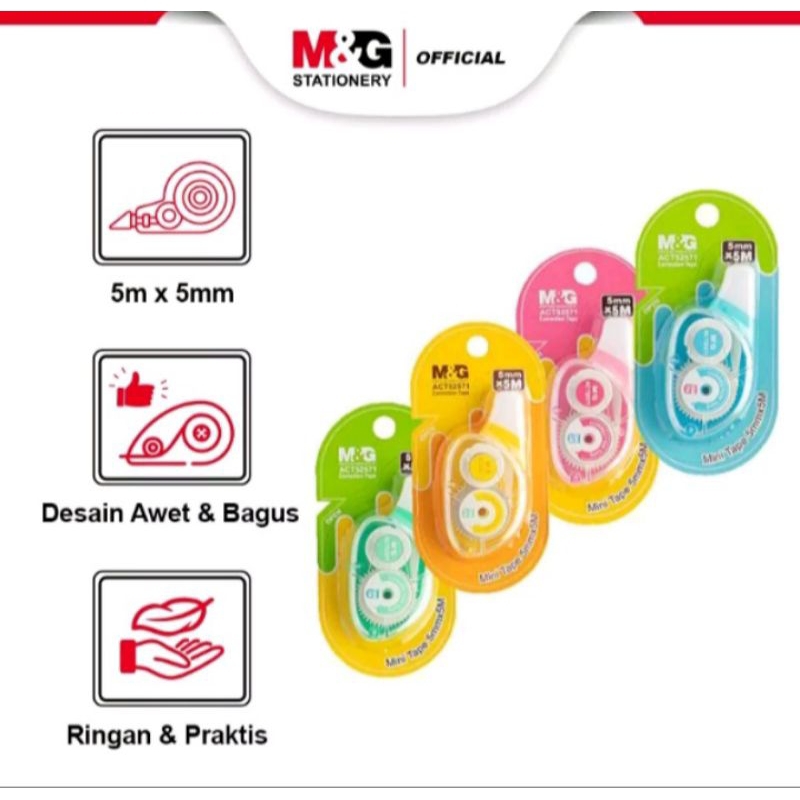 

M&G Mini Correction Tape/Tip Ex Kertas/Pita Panjang 5m x Lebar 5mm