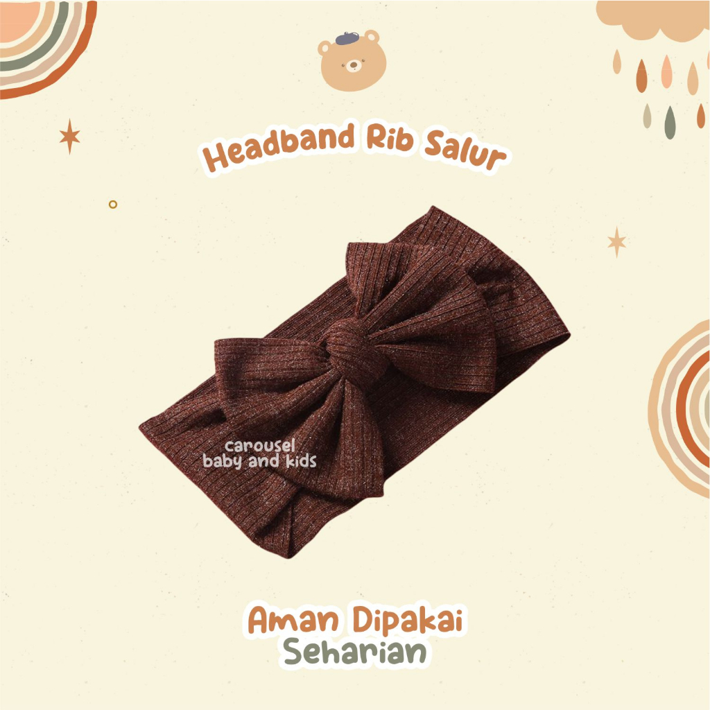 Headband Rib Aksesoris Kepala Pita Salur Bandana Bayi Perempuan Kekinian Terlaris - 62-730 By Carous