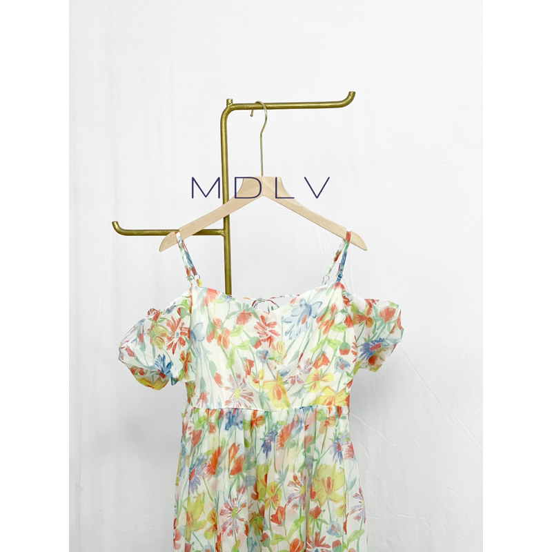 MDLV ~ 9863# Orlanda Off Shoulder Dress Flower korea