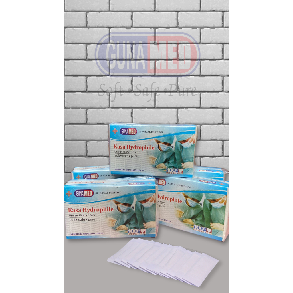 KASA STERIL GUNAMED 16CM x 16CM ISI 10 BOK/BAL