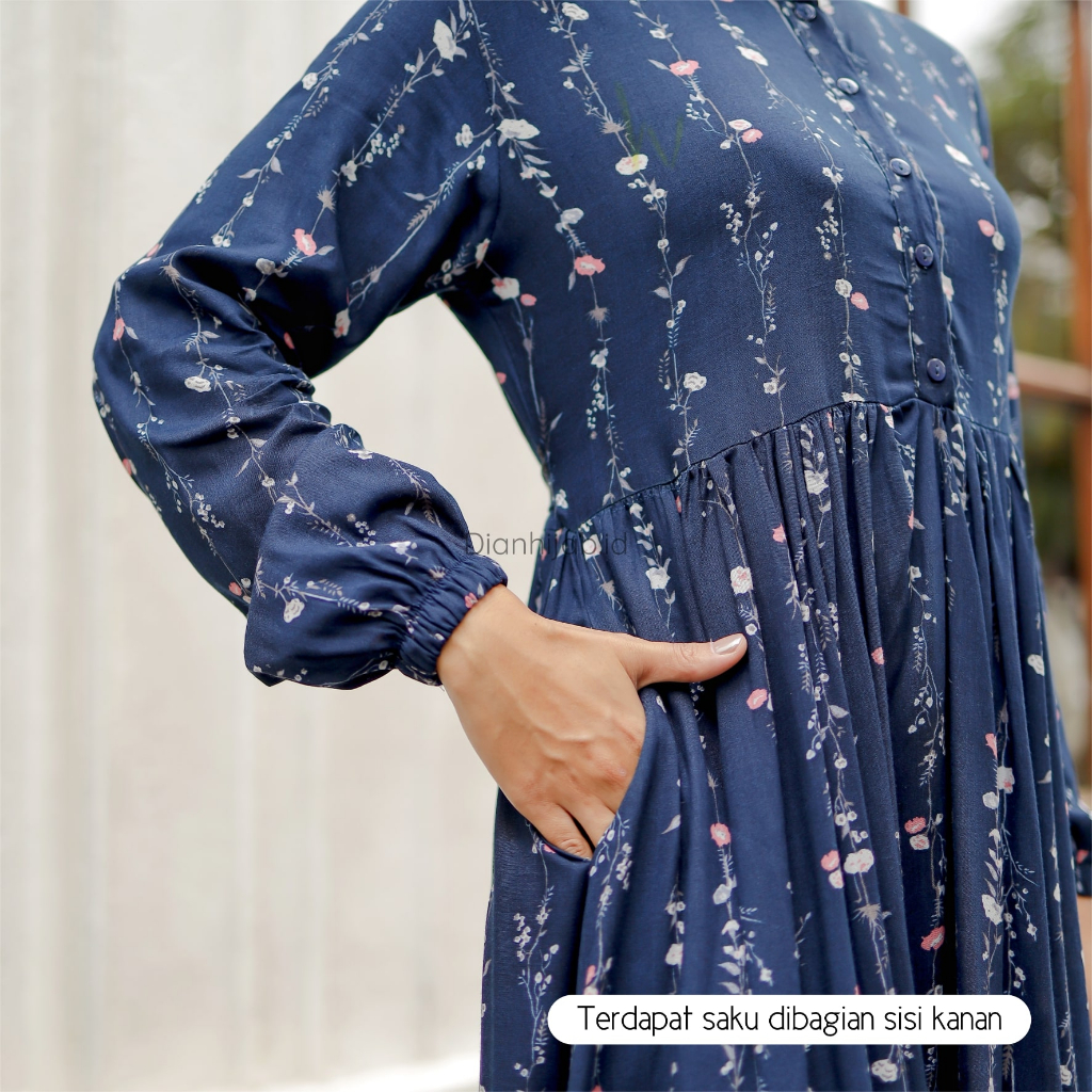 Gamis Dewasa Homey Dress Hameeda By Dianhijab.id - Bahan Rayon Viscose Premium Gamis Dewasa Luxury Gamis Pengajian Adem Nyaman Dipakai - Bisa COD