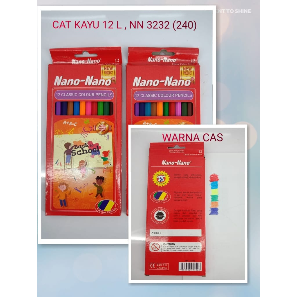 

Pensil Warna Murah Kelir Klir Kayu Panjang Nano Nano 12 warna