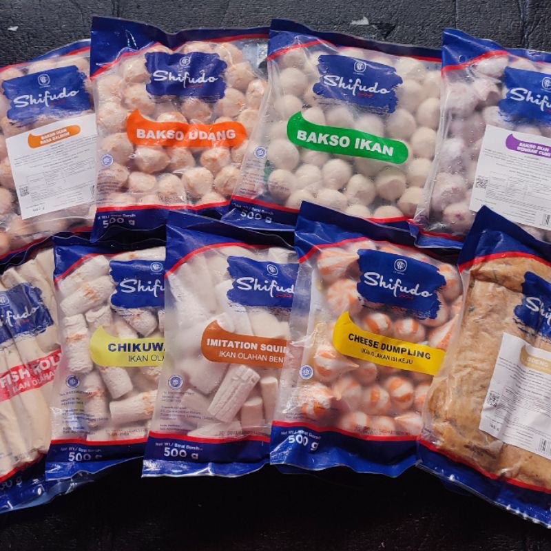 

SHIFUDO DUMPLING CHEESE / SHIFUDO DUMPLING AYAM / SHIFUDO CHIKUWA / SHIFUDO SCALLOP / SHIFUDO BAKSO IKAN / STEAMBOT / BAKSO UDANG / OTAK OTAK