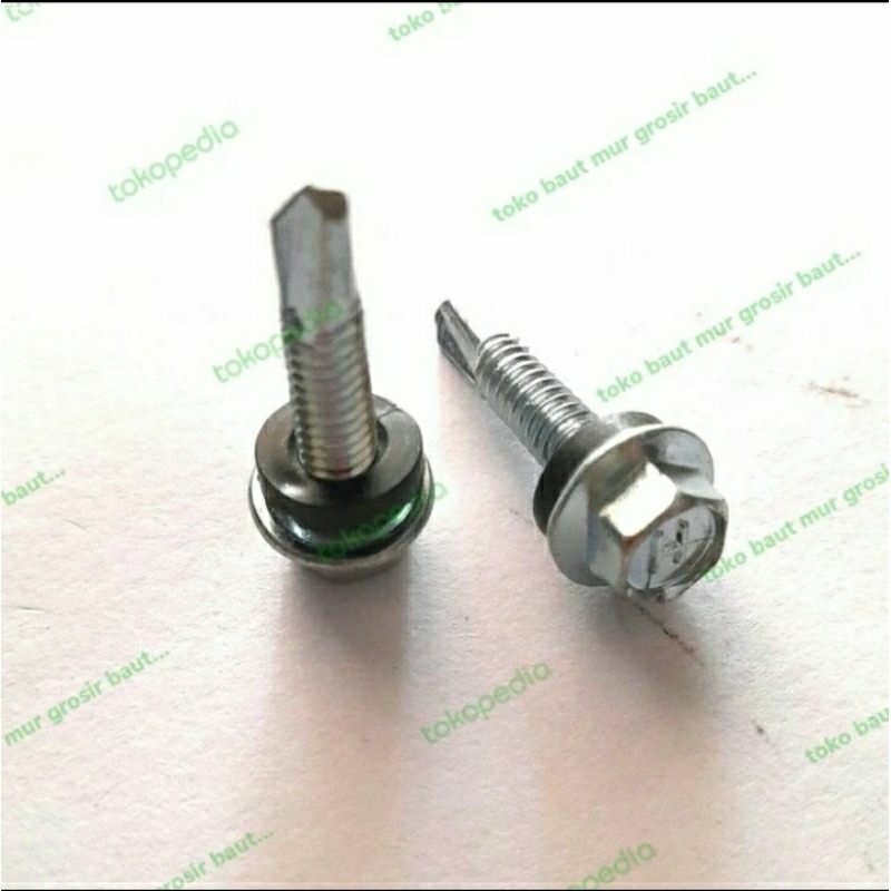 100 pcs Sekrup rooping 12×25 / Baut roofing 2,5cm