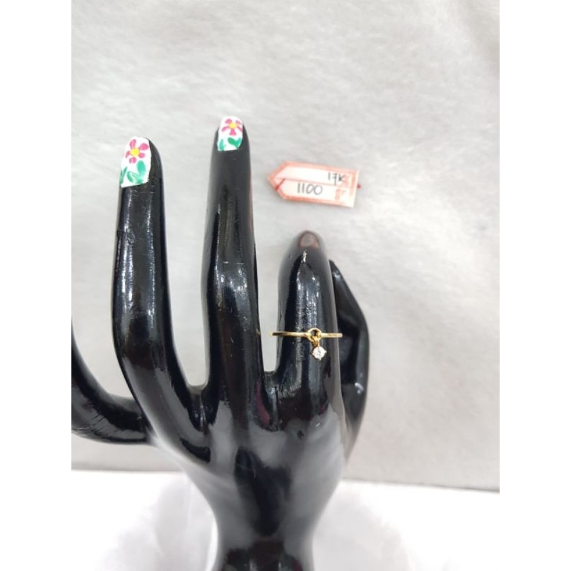 CP3246F255F cincin model permata putih emas kuning asli berat 1.100 no 15 d 1,7 kadar 75% 17k