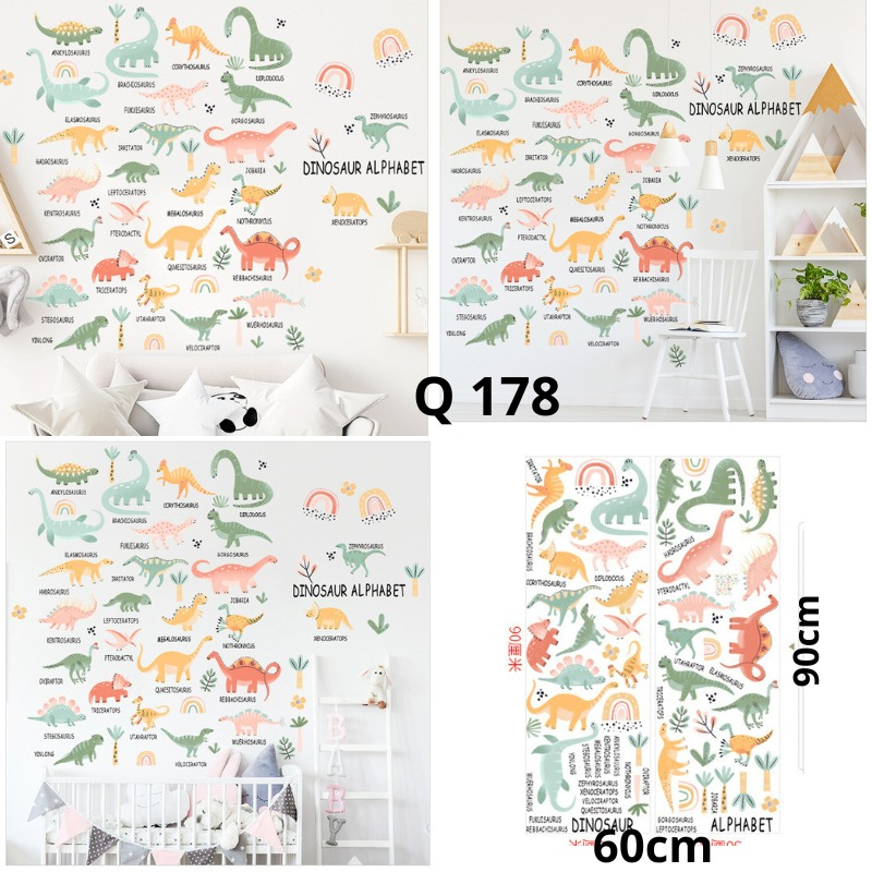 WALLSTIKER WALL STICKER STIKER SETIKER HIASAN DINDING DINOSAURUS LUCU JURASSIC JURASIC PARK WALLSTIKER WALSTICKER ANIMAL BINATANG DEKORASI RUMAH RUANG TIDUR KAMAR ANAK ANAK COWOK CEWEK PREMPUAN KADO UNIK LUCU ULANG TAHUN ULTAH DEKOR PINTU JENDELA @banyak