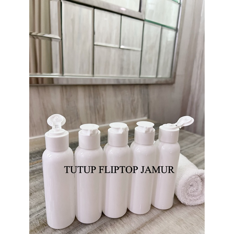 botol travel size PUTIH GOLD KECIL 100ml BISA CUSTOM  . travelling aesthetic bottle refill minimalist organizer tempat sabun cair 100ml dengan stiker pump presstop